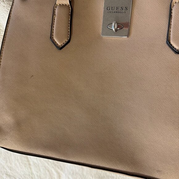 Beige Leather Guess Snakeskin Marysville Tote - Picture 9 of 15
